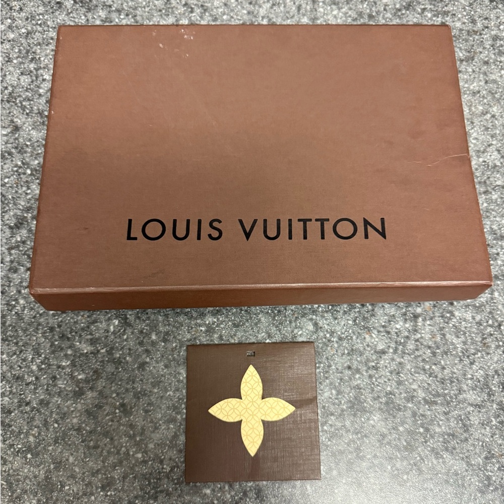 Authentic Louis Vuitton Brown Vintage Empty Box & Gift Note Card Set 11.5x8x1.5